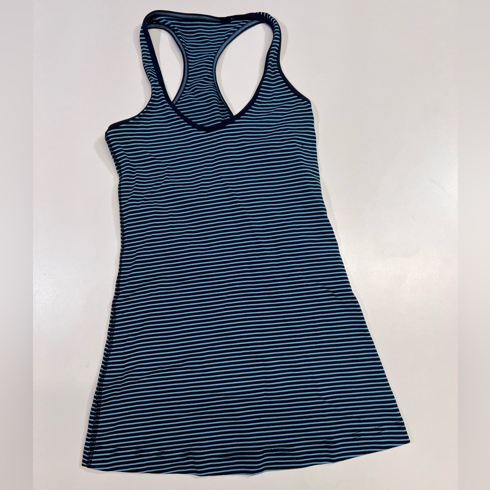 Lululemon Striped Racerback Tank Top Light Blue & Royal Women’s Size S/M